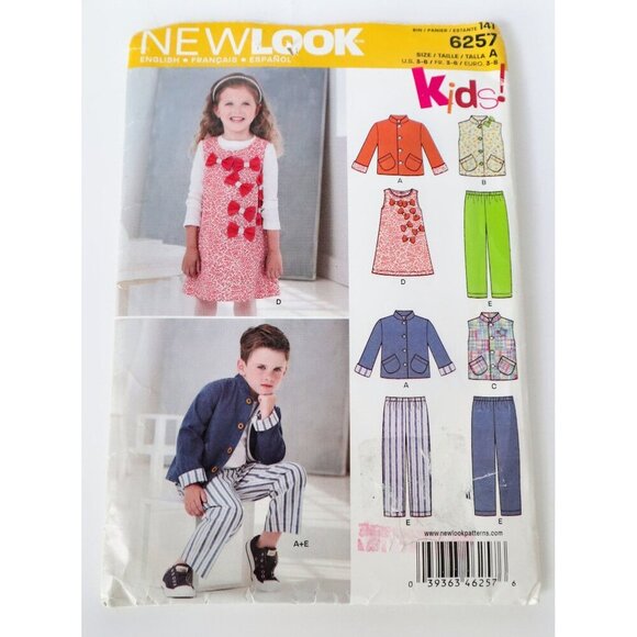 New Look 6257 Sewing Pattern Children's Dress & Bolero Uncut Size 3 4 5 6 7 8 - Picture 1 of 3